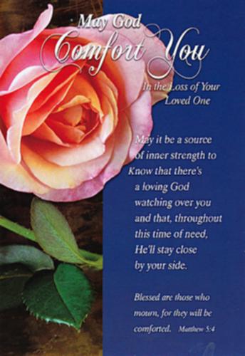 Cross My Heart Luxury SYMPATHY Card With Text Is Praying The Lord Will Tenderly Comfort You Treasured Memories Of Your Loved One And Give Strength During This Difficult Time 20668 69681