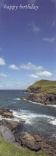 Card - Happy Birthday, scene of Lundy Bay with NIV Scripture Text