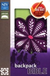 NIV Backpack Bible, Lime Green/Purple Blossom, Imitation Leather