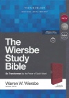 NKJV Wiersbe Study Bible Comfort Print Burgundy Leathersoft 