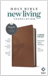 NLT Large Print Premium Value Thinline, Celtic Cross, Brown Leatherlike