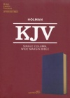 KJV Single Column Wide-Margin Bible, Navy Leathertouch