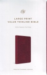 ESV Large Print Value Thinline Bible: Trutone, Raspberry, Floral Design