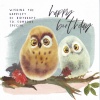 Card - Happy Birthday - Owls – Zephaniah 3: 17