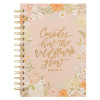 Journal - Consider the Wildflowers Peach Floral Spiral Journal - Luke 12:27