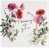 Thinking of You Card  - Red & Pink Poppies 