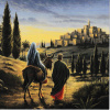 Christmas Cards - Mary & Joseph on Donkey Pack of 10 CMS