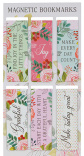 The 'A Grateful Heart Pink Floral Magnetic Bookmarks', Set of 6
