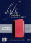 KJV - Life Application Study Bible:  Large Print Dark Brown Blush Rose 