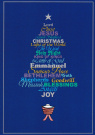 Christmas Cards - Words Christmas tree blue  (pack of 10) CMS